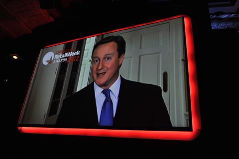 Prime Minister David Cameron sent a video message for Lord Harris